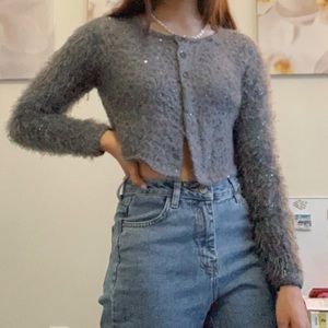 fluffy cardigan